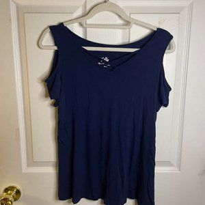 Justice Dark Blue Peak-A-Boo Top Size 18 plus